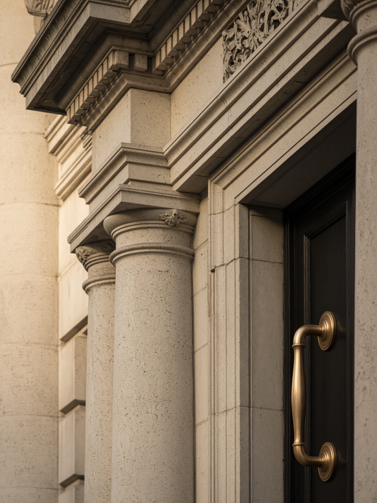 Portland stone architectural detail in the City of London